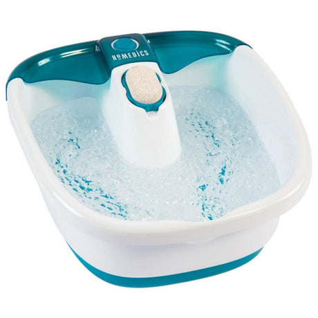 Homedics FS-55 Bubble Mate Foot Spa + Keep Warm Hydro Massager with Toe Touch Control & Removable Pumice Stone