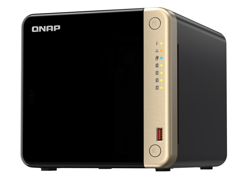 QNAP NAS 4-Bay Tower Intel Quad-Core, 8GB RAM, PCIe Slot, HDMI, SSD Caching & Dual 2.5GbE Ports TS-464