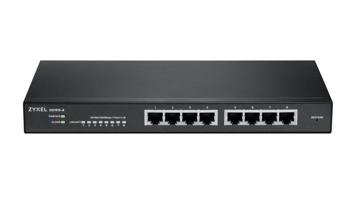 Zyxel 8-Port Gigabit Cloud Managed Ethernet Switch GS1915-8