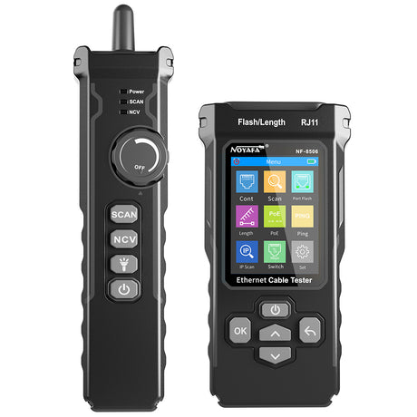 Noyafa Multi-Function Cable Tester with PoE Detection, Cable Length Measurement, Port Flashing, PING Testing & NCV Function NF-8506