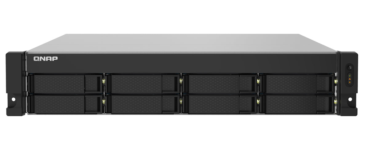 QNAP NAS 8-Bay Rackmounted ANL Quad-Core, 4GB RAM, Redundant PSU, PCIe Slot, 10GbE SFP+ & 2.5GbE TS-832PXU-RP