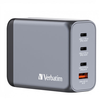 Verbatim GaN Charger 4 Port 200W USB A/C (EU/UK/US) GNC-200
