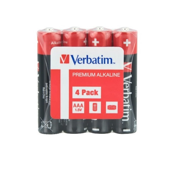 Verbatim Alkaline AAA 4pcs Batteries (Wrap)