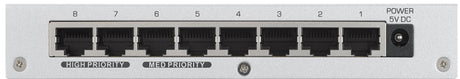 Zyxel 8-Port Gigabit Ethernet Switch with QoS Metal UK Plug GS-108BV3