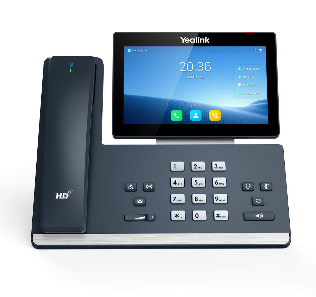 Yealink IP Phone Desktop PoE 7'' Gigabit, Android, Color TouchScreen, Cordless Handset, Expansion, B/T & Wi-Fi T58W Pro
