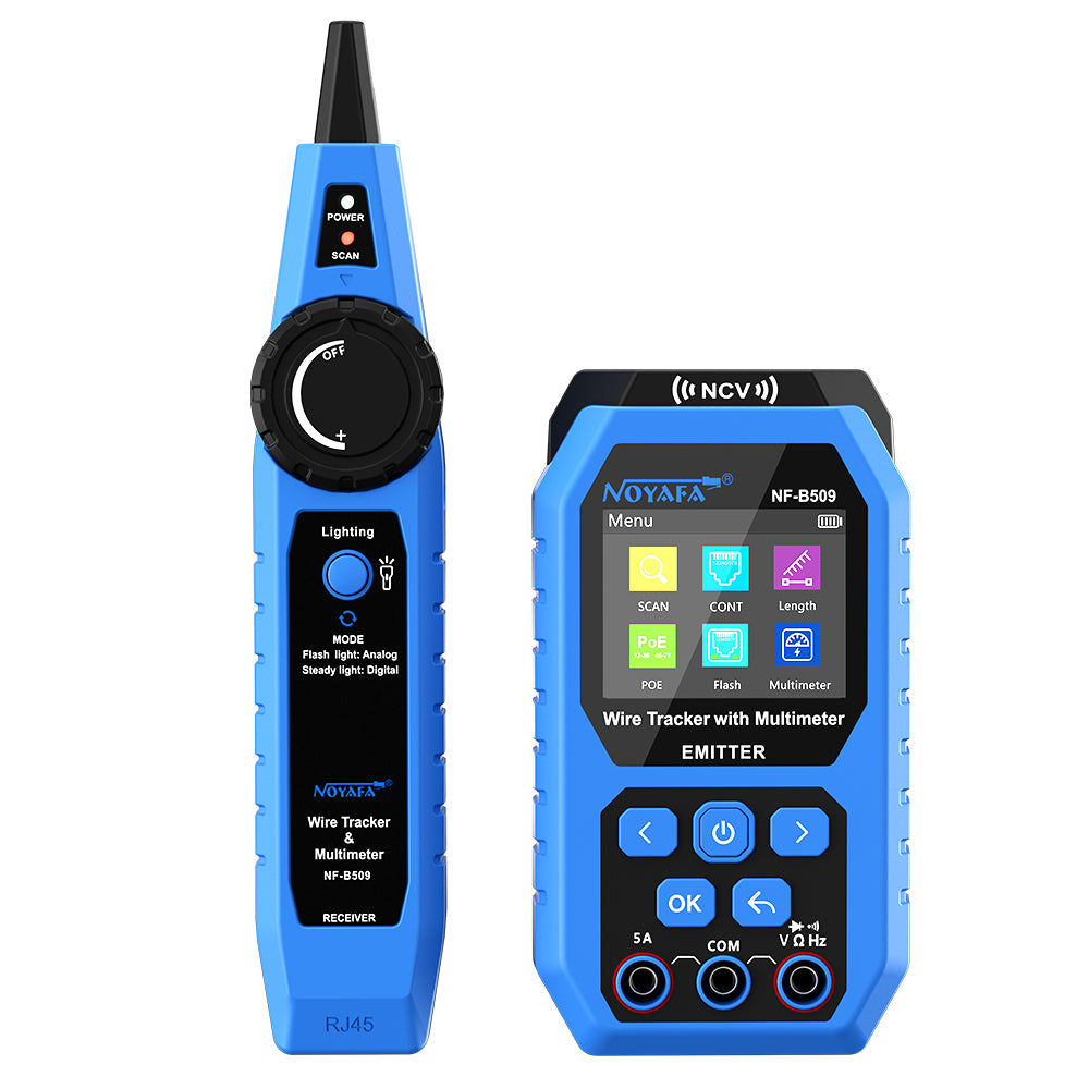 Noyafa Wire Tracker & Digital Multimeter with Cable Length Measurement, PoE Testing, NCV Detection, and LCD Display NF-B509