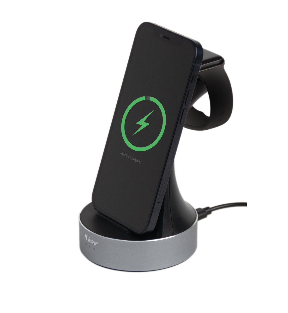 Verbatim Charger Desktop Wireless Qi MFI 2in1 Apple Devices WCS-01