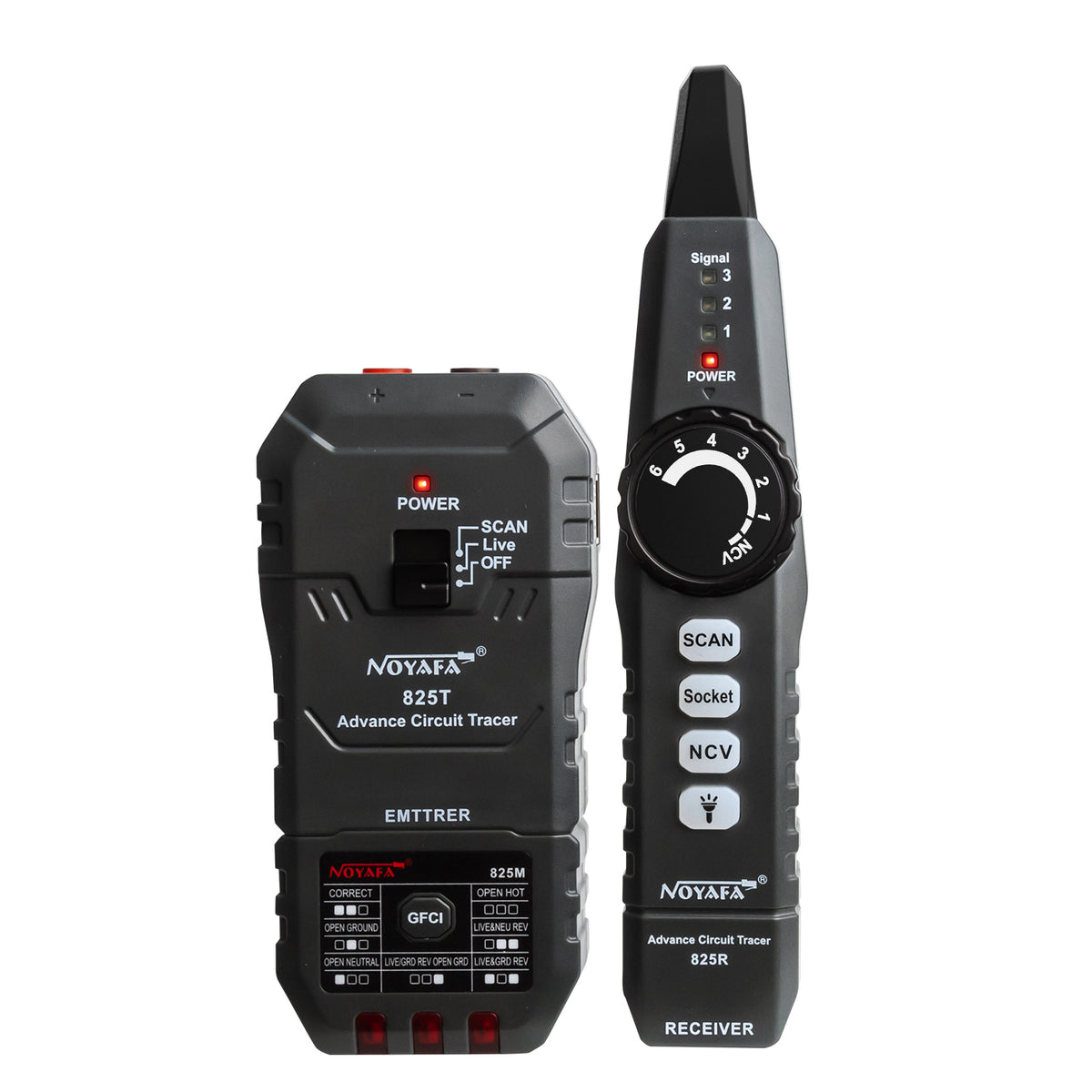 Noyafa Circuit Tracer & Breaker Finder with GFCI Tester, RJ45 Tracing, NCV & Adjustable Sensitivity NF-825TMR