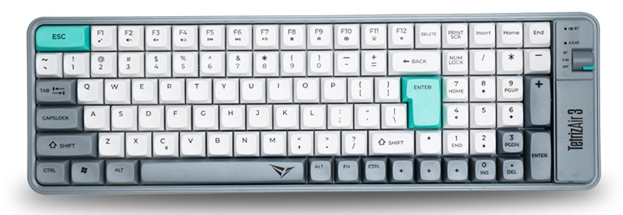 Alcatroz Tetriz Air 3 Wireless Keyboard 2.4G+BT Winter White