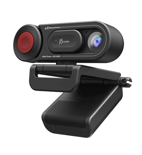 j5create Webcam FullHD with Microphone & Auto/Manual Focus Switch USB-C JVU250