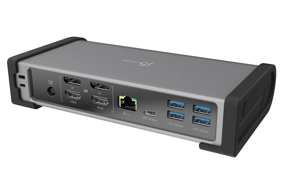 j5create Thunderbolt 4 Docking Station 15-in-1 Supports 4 x 4K Displays 10Gbps with 135W PSU JTD568