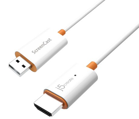 j5create JVAW56 Wireless HDMI Screencast Display Adapter Miracast/AirPlay 1080p USB Powered