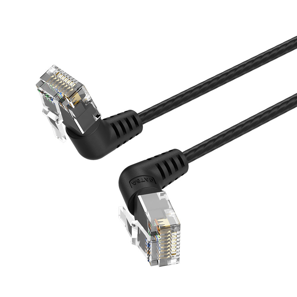 Vention NETWORK Cable Cat6A UTP Rotate Right Angle Slim 5.0m Black IBOBJ