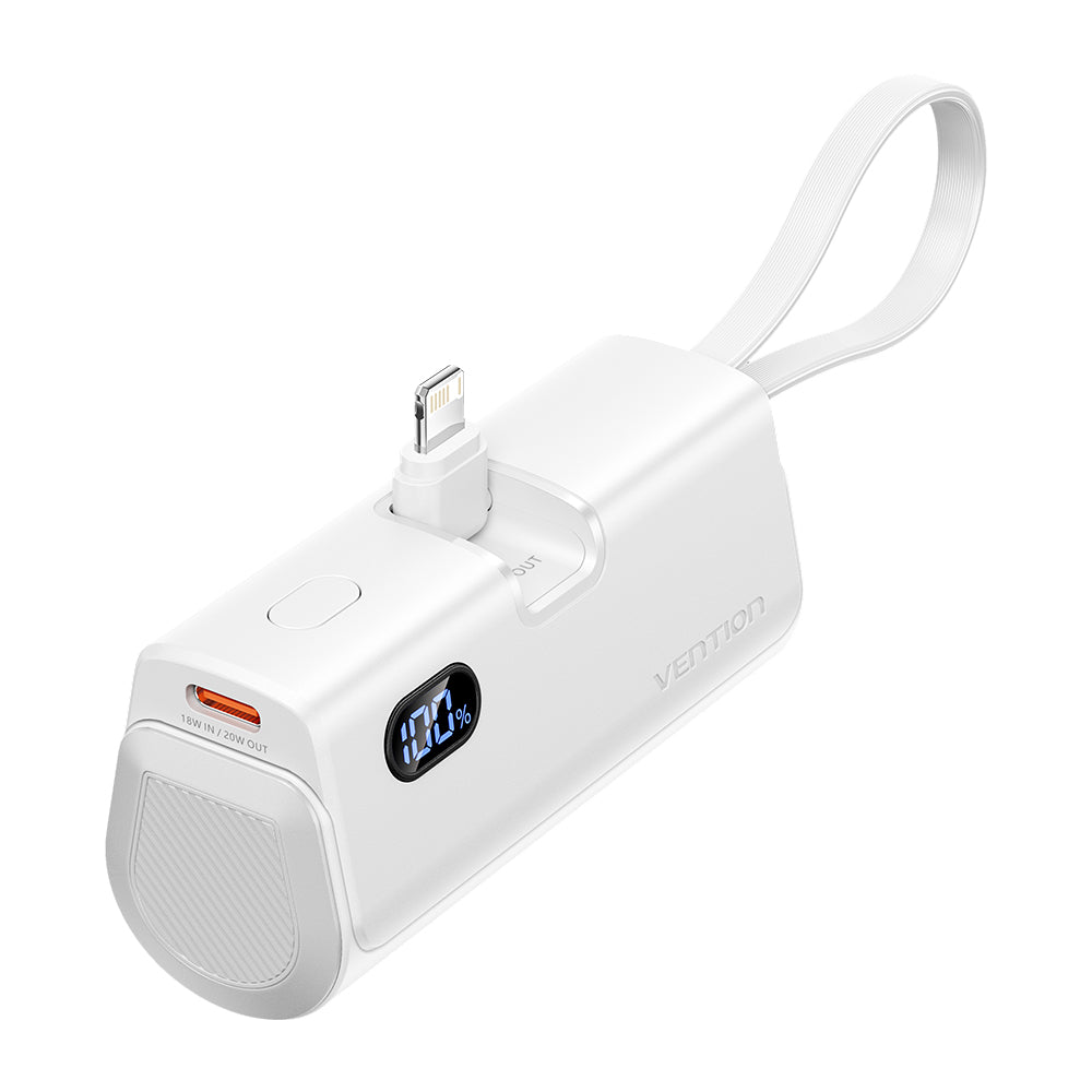 Vention Powerbank 4800mAh 22.5W Foldable Lightning White FHRW0