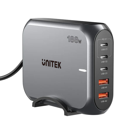 Unitek Charge Desktop 188W 5-Port PD3.1 GaN Station 140W P1234A (UK)