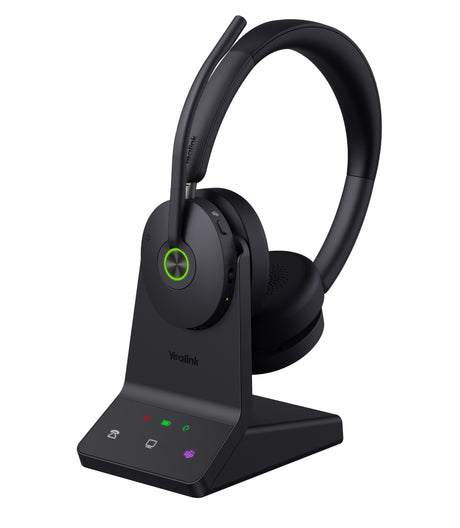Yealink Headset Wireless Dual-Mode DECT/Bluetooth 4-Mic NC with ANC & Basestation WH68 Teams