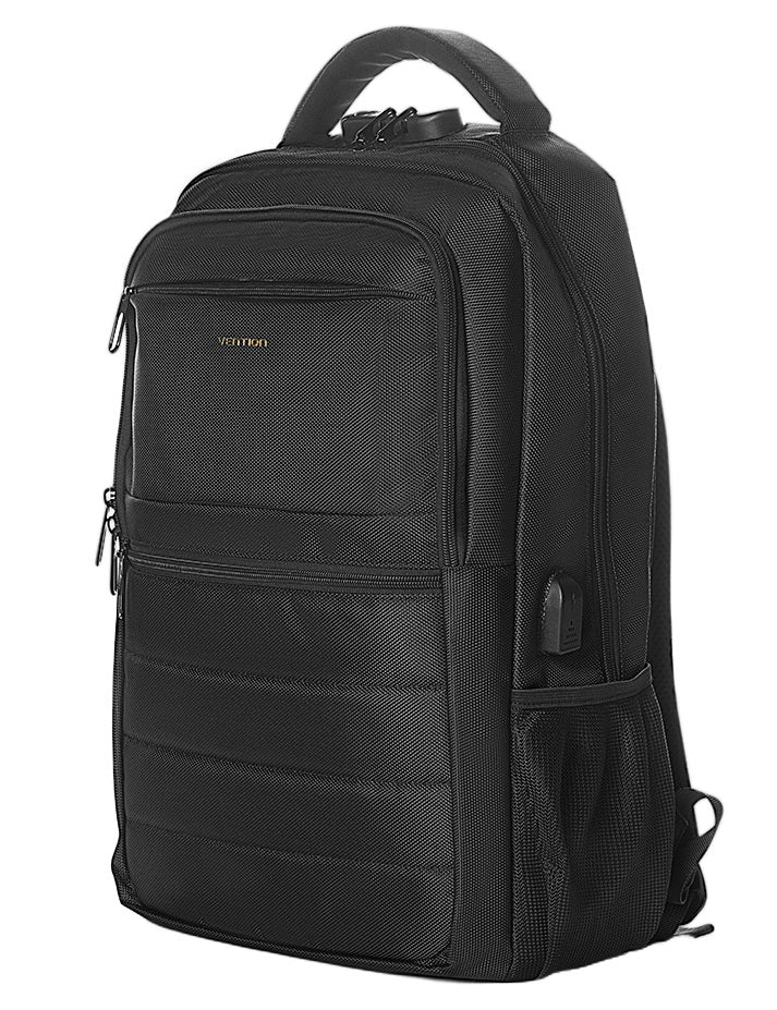 Vention Backpack 15.6'' Water-Repellent USB Charge & Lock Black KRKB0