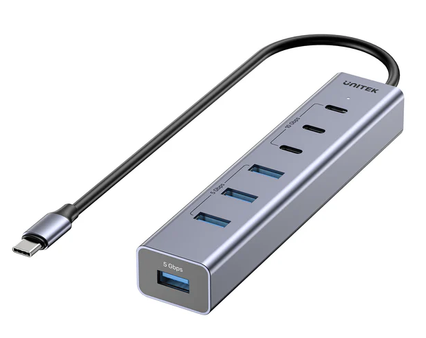 Unitek H1335A 7-Port USB-C Hub with 3xUSB-C 4xUSB-A & Power Supply