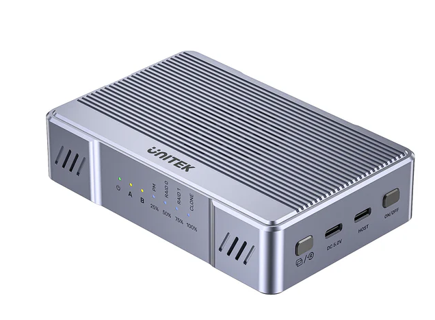 Unitek SolidForce 20Gbps 2-Bay USB-C External M2 SSD Enclosure with RAID S1247A