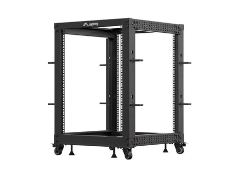 Lanberg Open Rack 19" 15U Adj.Depth 600-1000mm Black