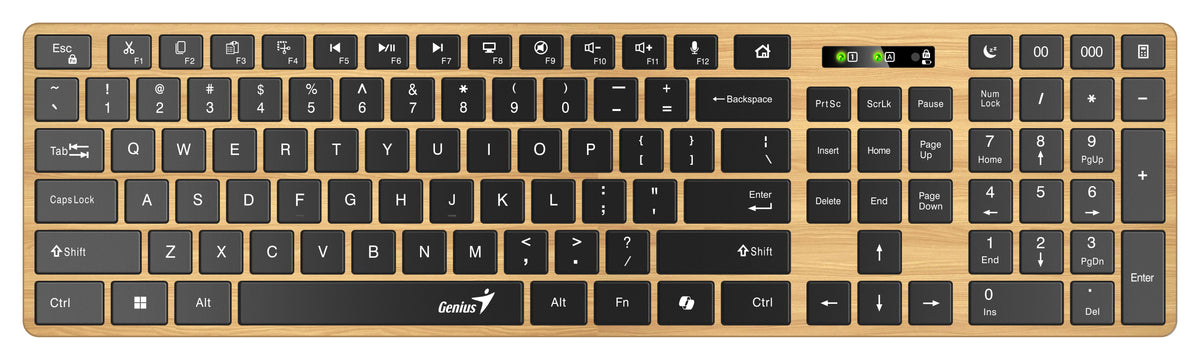 Genius Keyboard Wireless & BT AI Hot Keys Nordic Pine Style SlimStar 7250BT