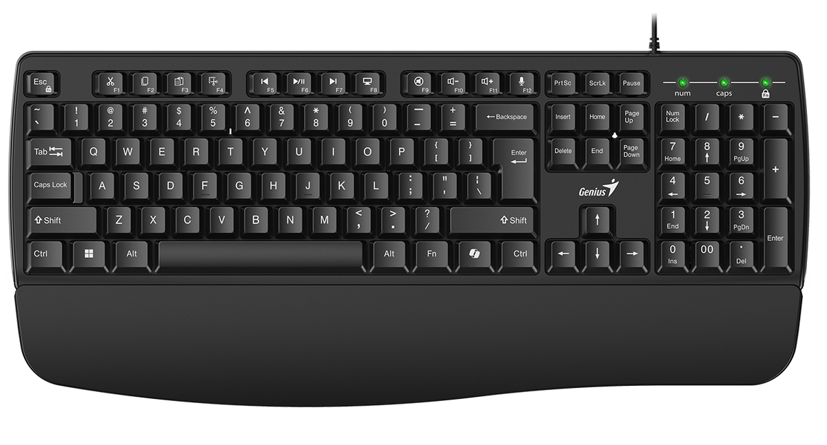 Genius Keyboard Wired AI with Palm Rest KB-123 English