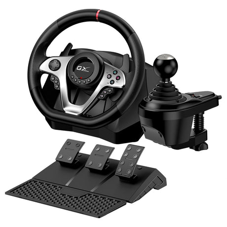 Genius Gaming Wheel Vibration-6+R Gears-3xFoot Pedals PC/PS3/PS4 SpeedMaster X1