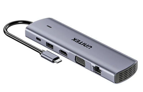 Unitek D1113B USB-C Hub USB3.0 HDMI/VGA, Gigabit Lan, SD Card, Audio & PD100W