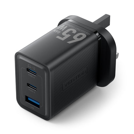 Vention Charger Wall GaN 65W 2xUSBC 1xUSBA Black FERB0-UK