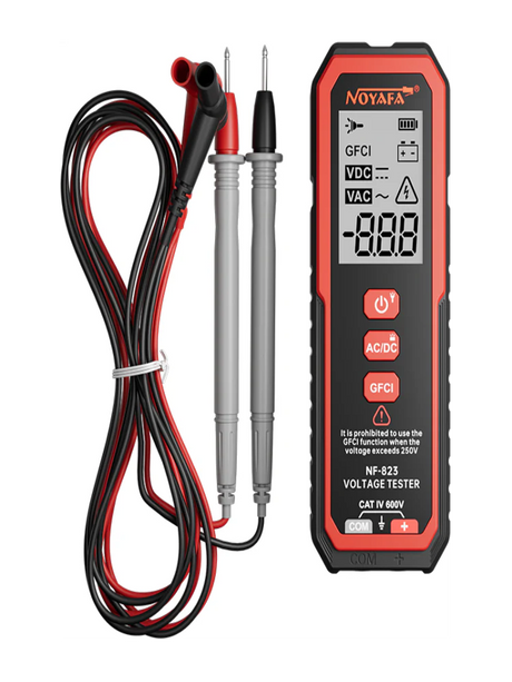 Noyafa Voltage Tester for AC/DC Wide Voltage Range, GFCI Functionality with LED Light NF-823