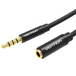 Vention AUDIO 3.5mm M-F Extension Cable Metal & Braided 1.0m BHBBF