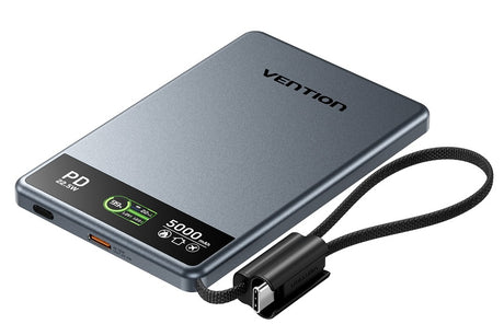Vention Powerbank Wireless Magnetic 10000mAh 22.5W Wireless 15W Ultra Slim Grey FKLH0