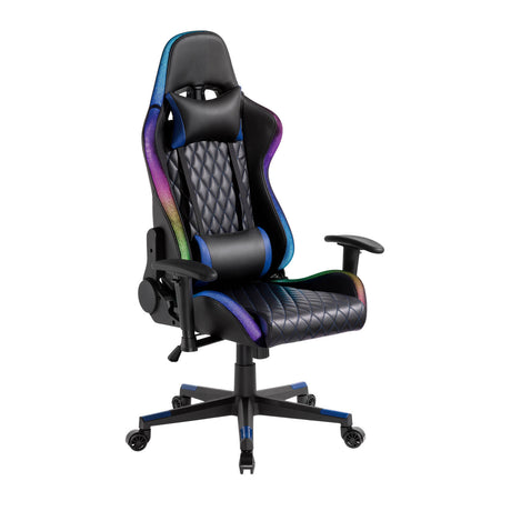 Lumivida Gaming Chair with Headrest, Lumbar Support & RGB Lights CH06-30 Black