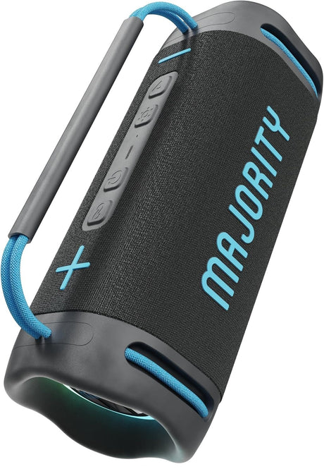 Majority MOVE 4 Rugged IPX67 Water Resistant 70W TWS RGB Bluetooth Speaker with LED Light Effects & 30H Long Lasting Battery Life