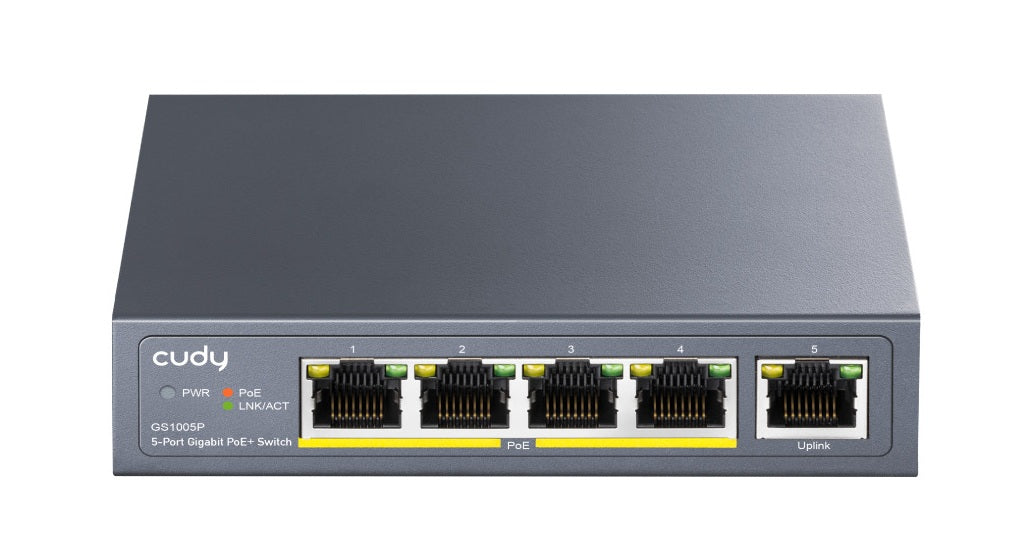 Cudy Switch PoE Gigabit 4PoE + 1GbE Uplink 60W GS1005P