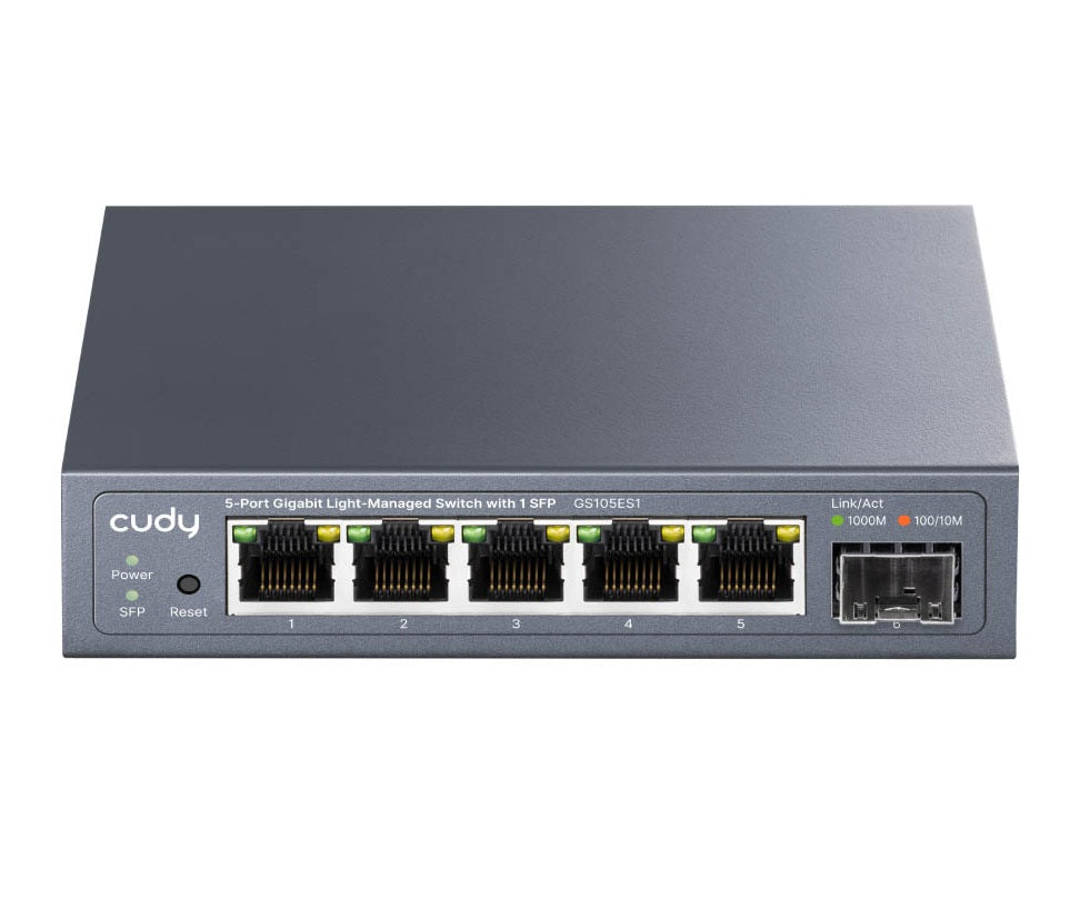 Cudy Switch Gigabit Ethernet Cloud Easy-Managed 5-Port + SFP GS105ES1
