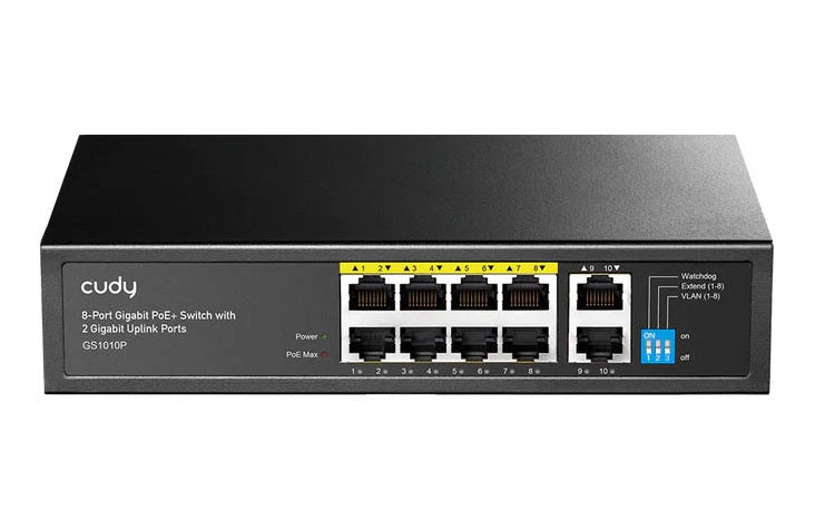 Cudy Switch PoE Gigabit 8PoE + 2GbE Uplink 120W GS1010P
