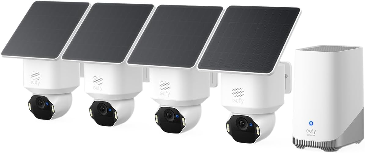 Anker Eufy Security Camera Kit eufyCam E42 4 x 4K PTZ + Solar + HB380
