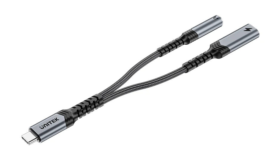Unitek Audio USB-C to 3.5mm Audio + PD 60W Cable 15cm M205B