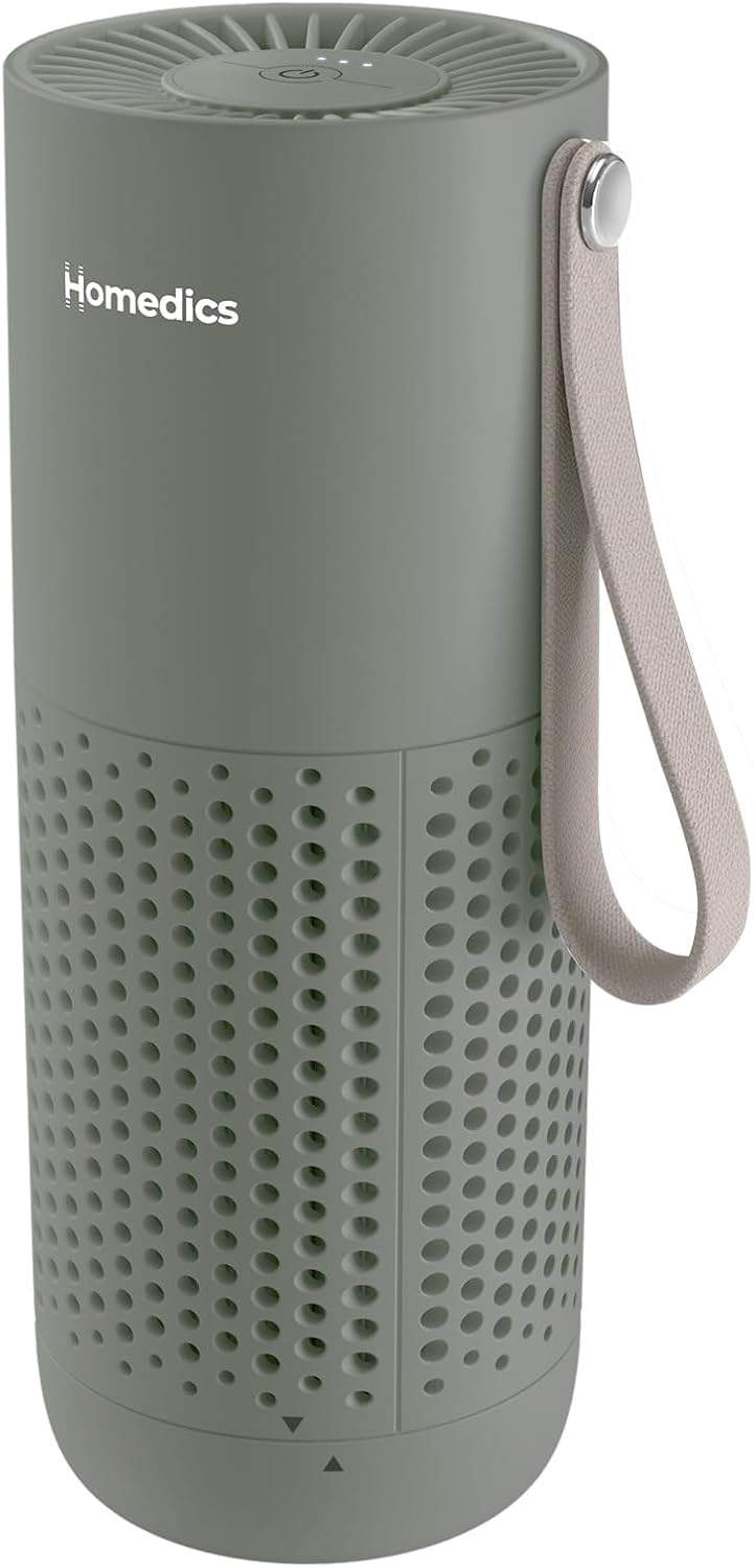 Homedics Air Purifier 3-in-1 Rechargeable WHISPER PURE MINI Green