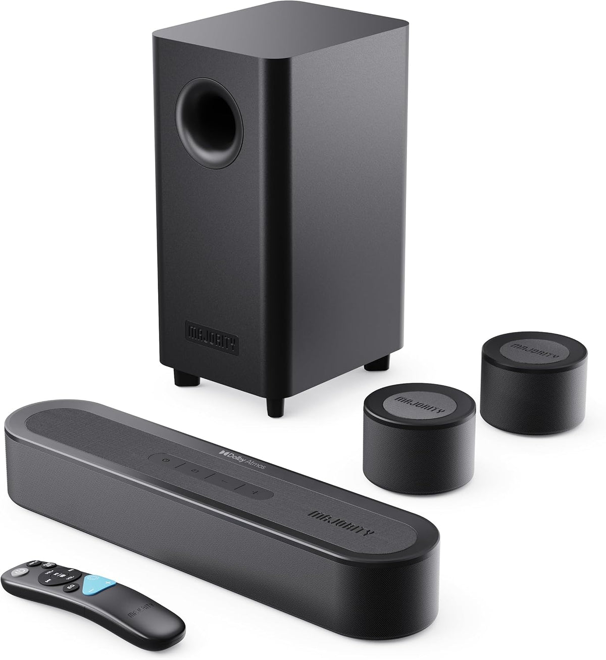 Majority Soundbar BOWFELL HALO ATMOS 5.1 300W Wireless Sub & 2 Wireless Speakers