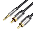 Vention AUDIO 3.5mm to 2RCA M-M Cable Metal 1.5m BCFBG