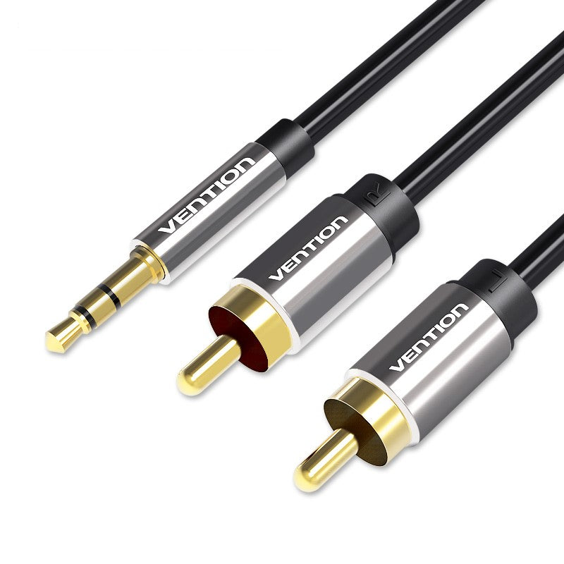 Vention AUDIO 3.5mm to 2RCA M-M Cable Metal 10.0m BCFBL