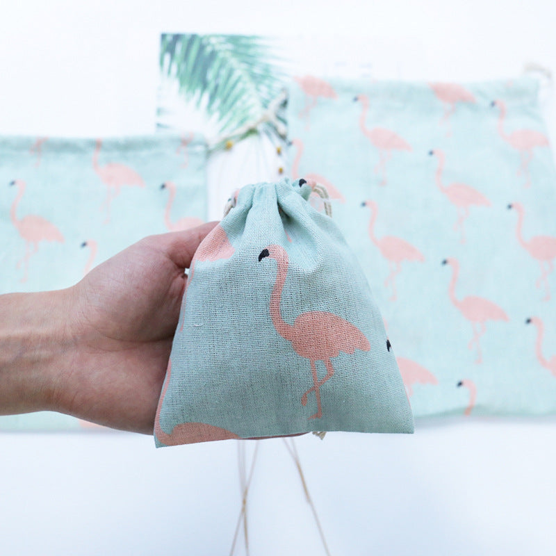 Cotton Linen Drawstring Storage Bag for Students