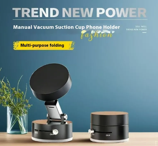 Vacuum Magnetic Suction Phone Holder (Adjustable Car/Table Stand)
