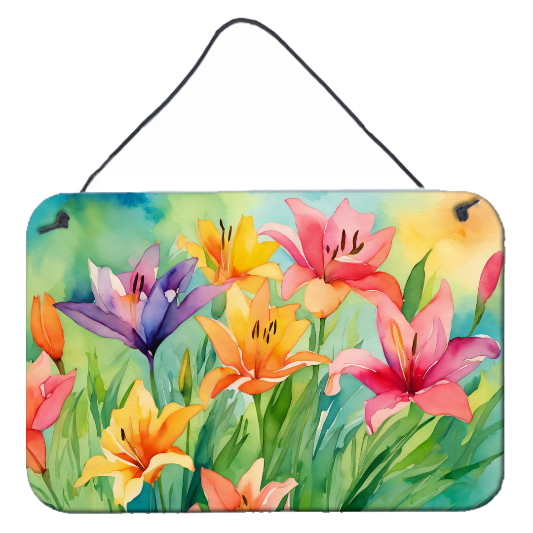 Lilies in Watercolor Wall or Door Hanging Prints