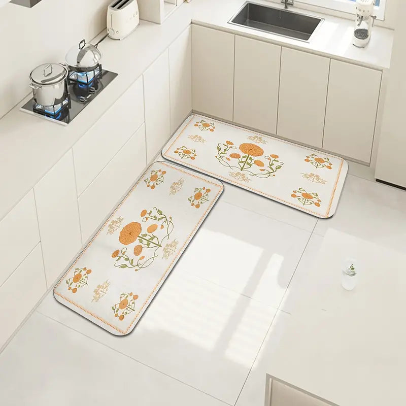 Elegant Floral Kitchen Mat - Adds Color to Your Home