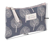 Portable Canvas Cosmetic Bag for Women - Makeup & Toiletries