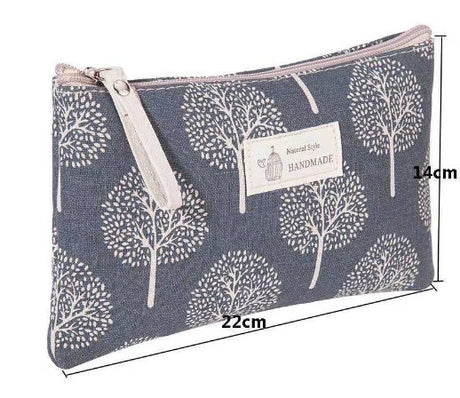 Portable Canvas Cosmetic Bag for Women - Makeup & Toiletries