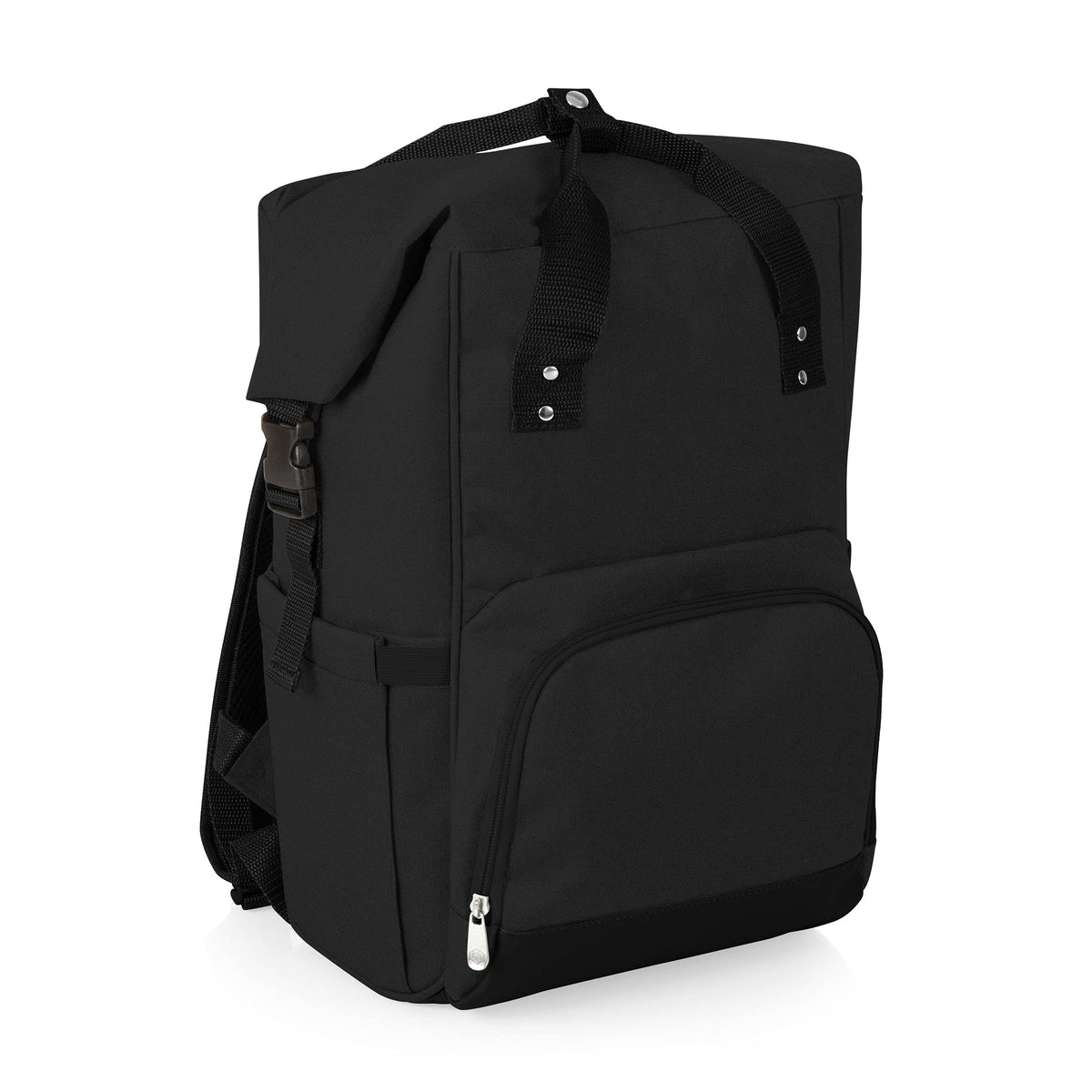 PICNIC TIME ONIVA - a Brand - OTG Roll-Top Cooler Backpack - Hiking Backpack Cooler - Soft Cooler Bag (Black)
